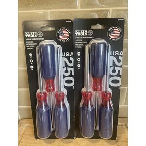 Klein Tools 85443250 250th Anniversary Screwdriver 2 PACK Set 3-Piece USA NIB